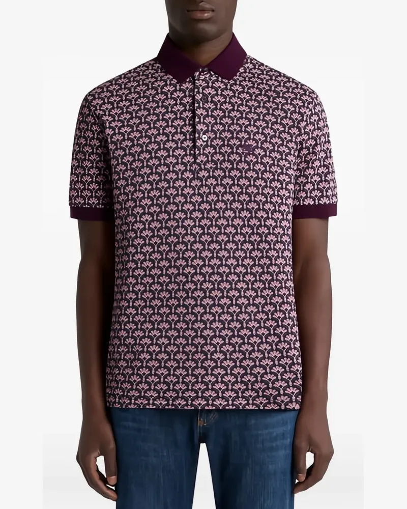 Etro Poloshirt mit Palmen-Motiv - Schwarz Schwarz