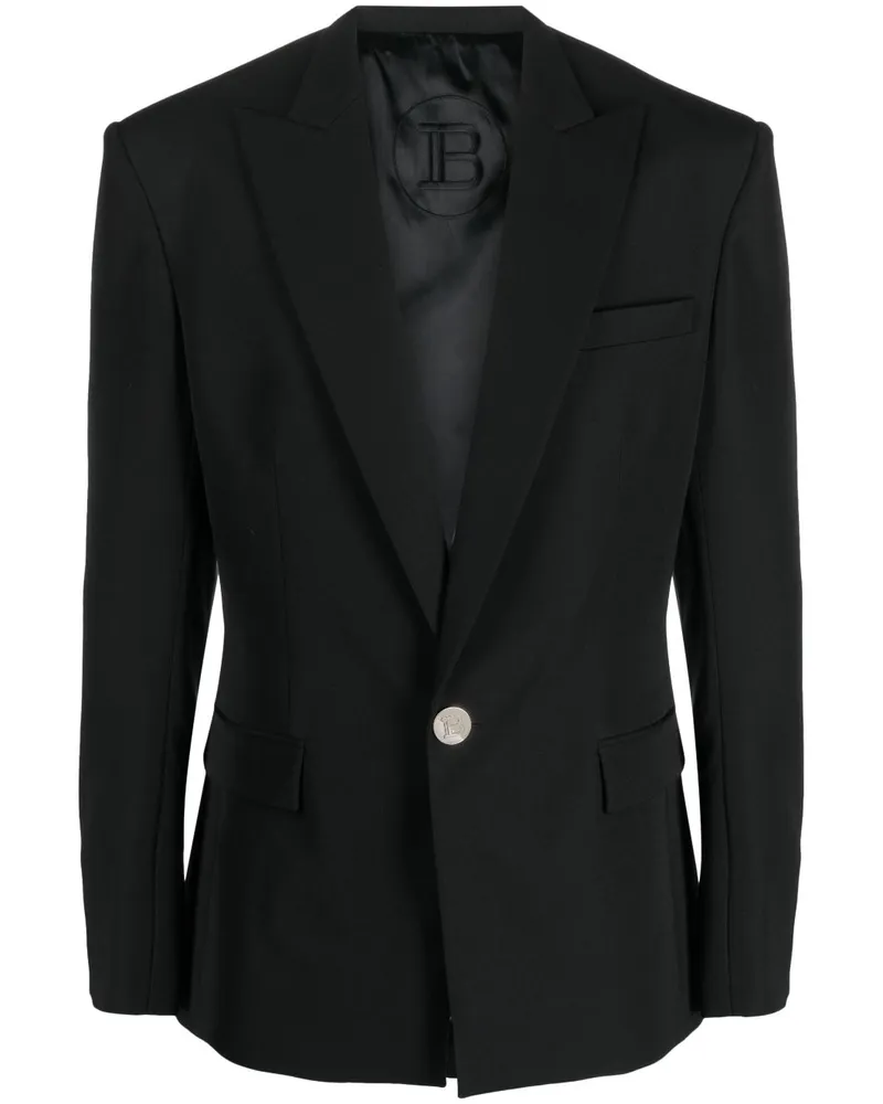 Balmain Einreihiges Sakko - Schwarz Schwarz