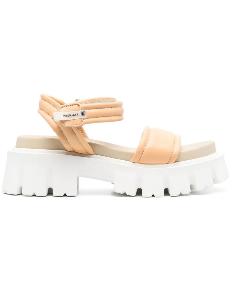 サンダル・ミュール Premiata White Slide Sandal With Lamb Leather Upper Premiata White Slide Sandal With Lamb Leather Upper | ShopSimon