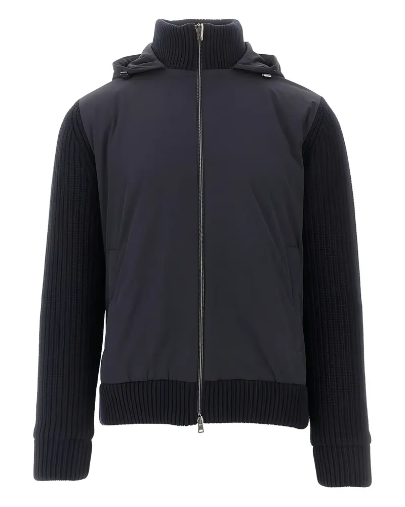 Herno Kapuzenjacke mit gestrickten Ärmeln - Blau Blau