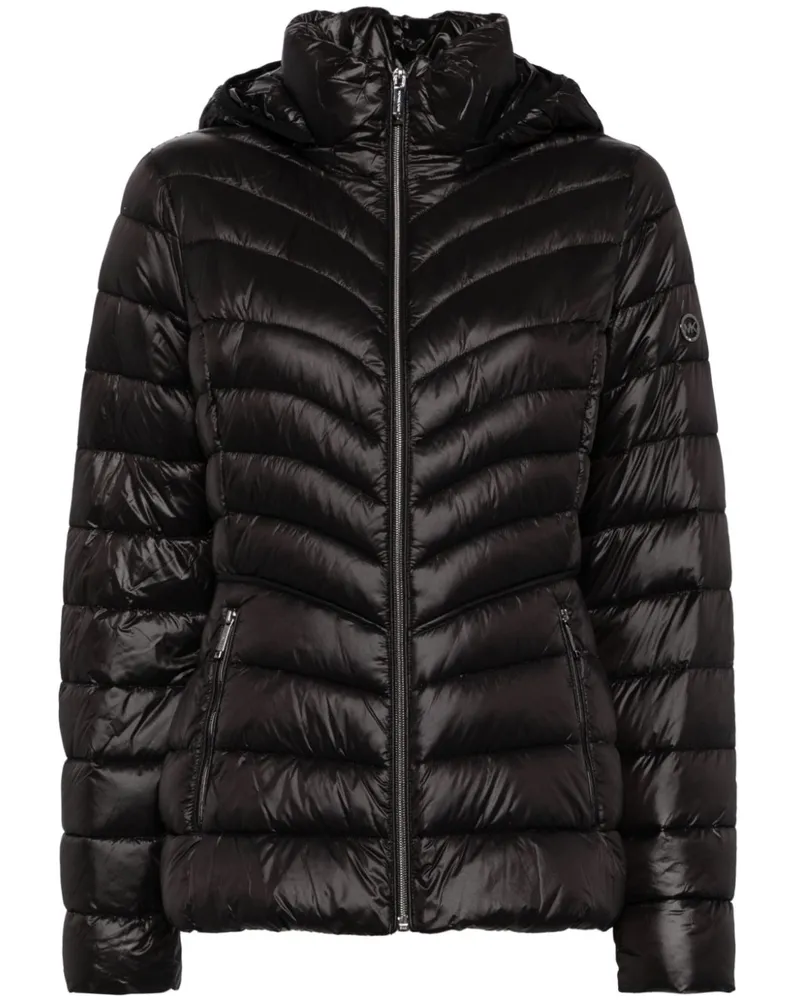 Michael Kors Packbare Chevron Jacke - Schwarz Schwarz
