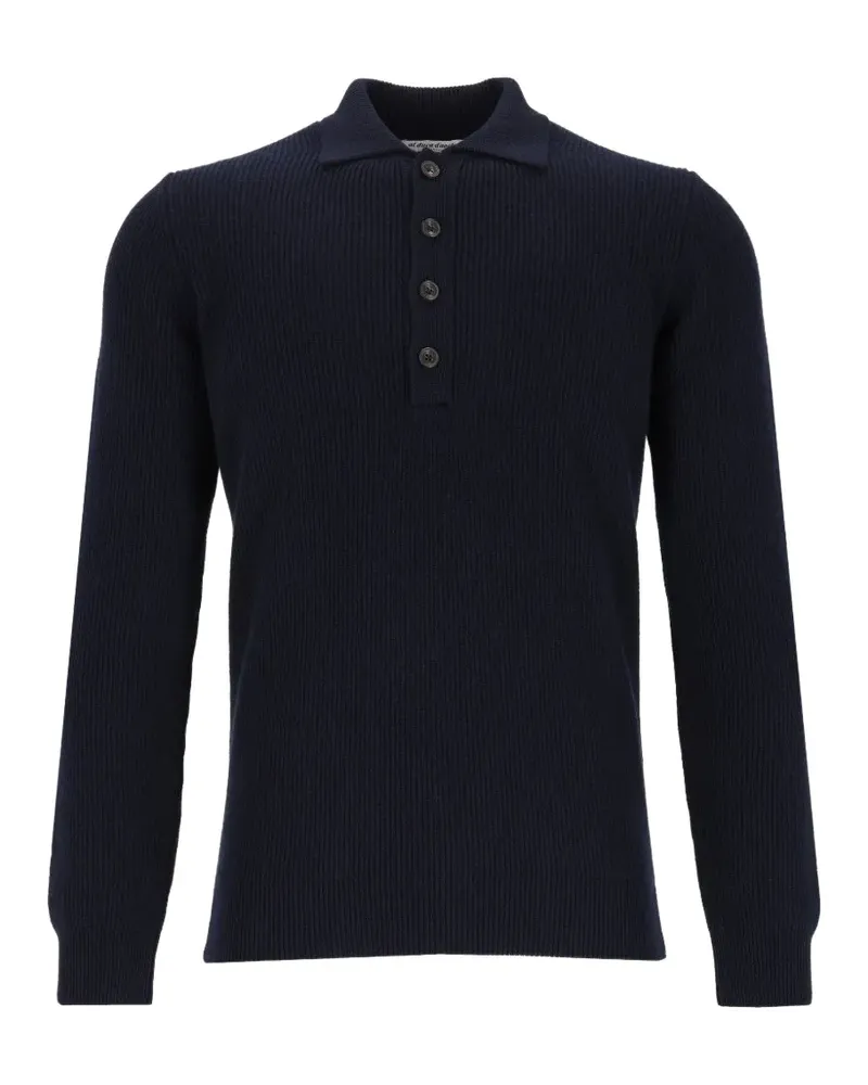Al Duca D’Aosta 1902 ribbed-knit polo shirt - Blau Blau