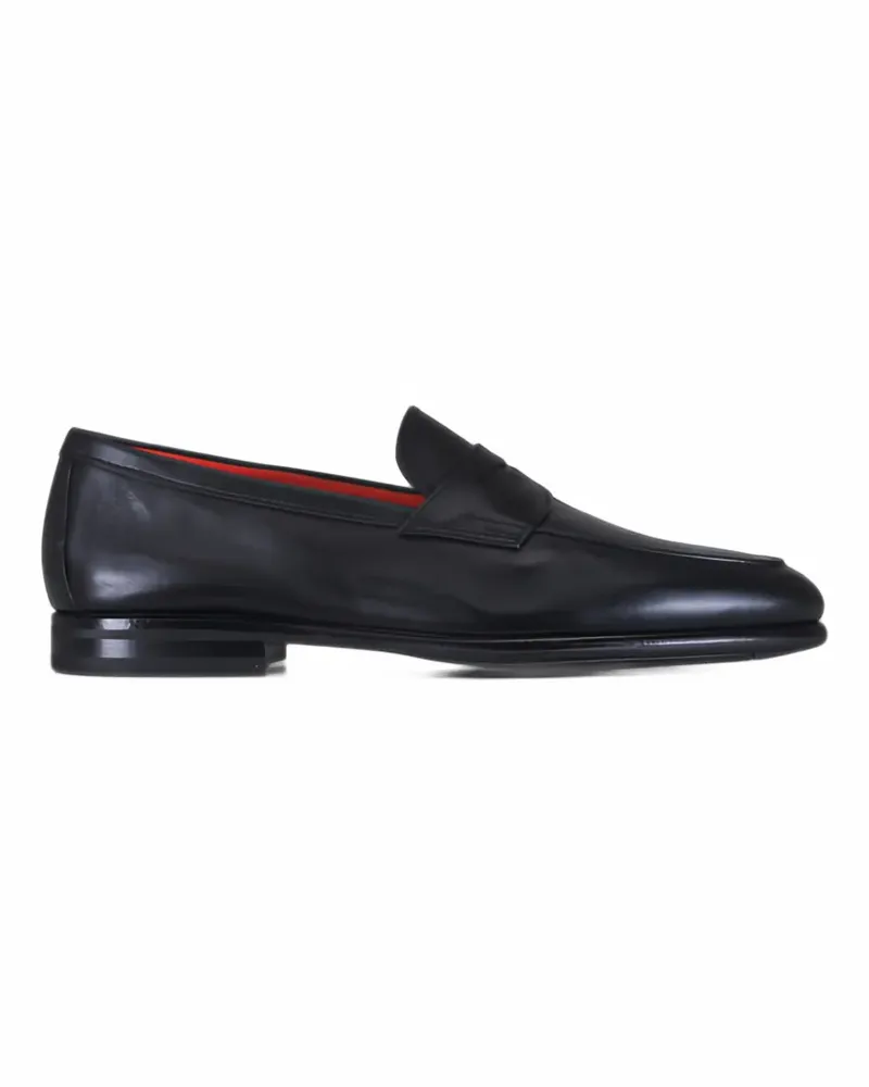 Santoni Darius leather loafers - Schwarz Schwarz
