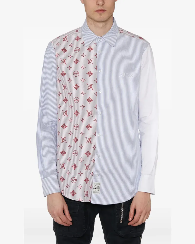 Aries patchwork striped shirt - Weiß Weiß