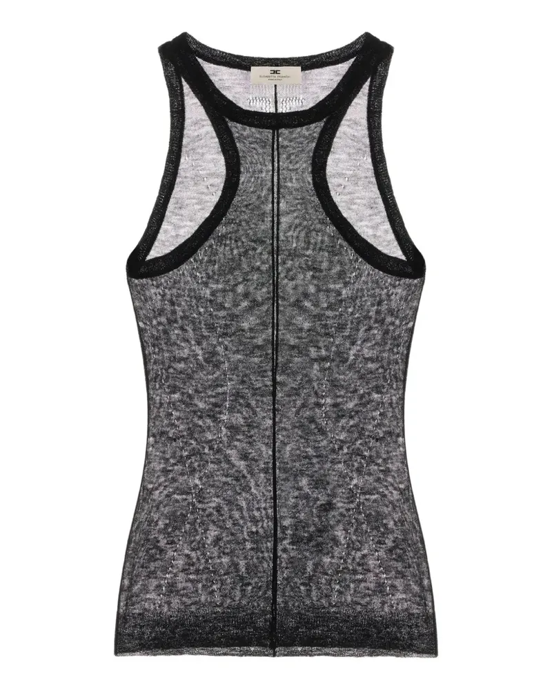 Elisabetta Franchi Geripptes Wolloberteil - Schwarz Schwarz