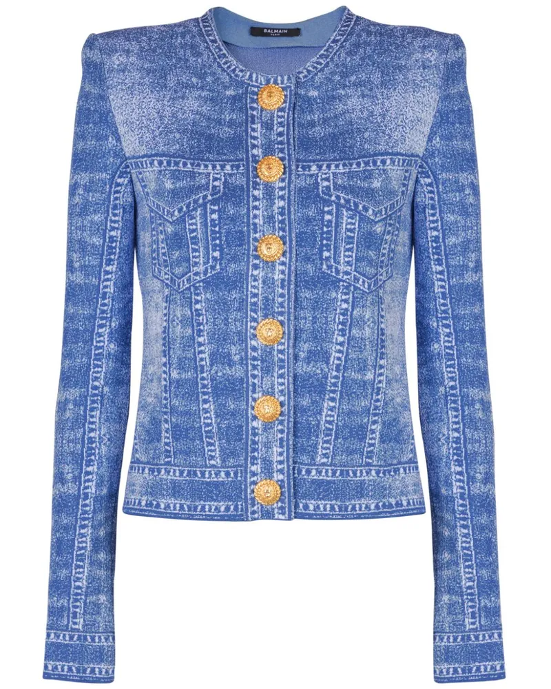 Balmain Cardigan in Jeansoptik - Blau Blau