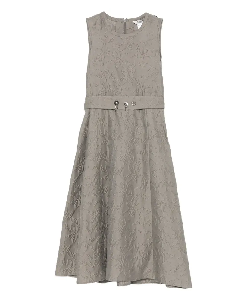 Max Mara Timeless Midikleid mit Gürtel - Grau Grau