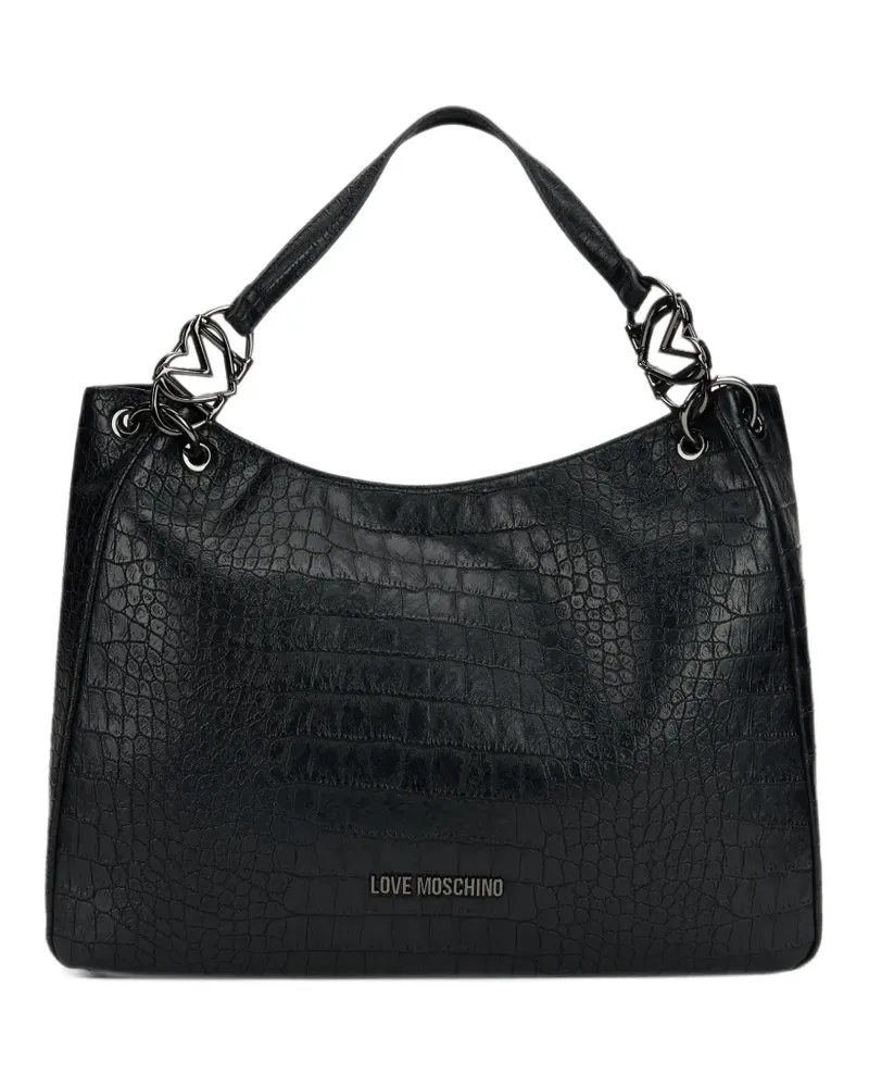 Moschino logo-plaque tote bag - Schwarz Schwarz