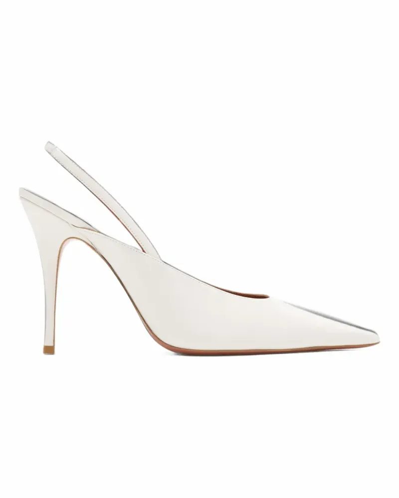 Amina Muaddi pointed-toe slingback pumps - Weiß Weiß