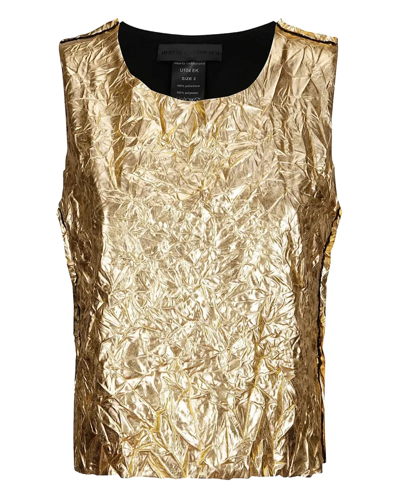 Maria Calderara Oberteil in Knitteroptik im Metallic-Look - Gold Gold