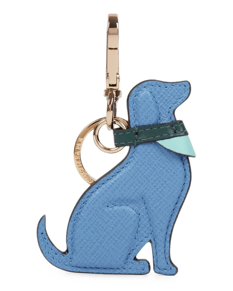 Smythson Panama Schlüsselanhänger in Hundeform - Blau Blau