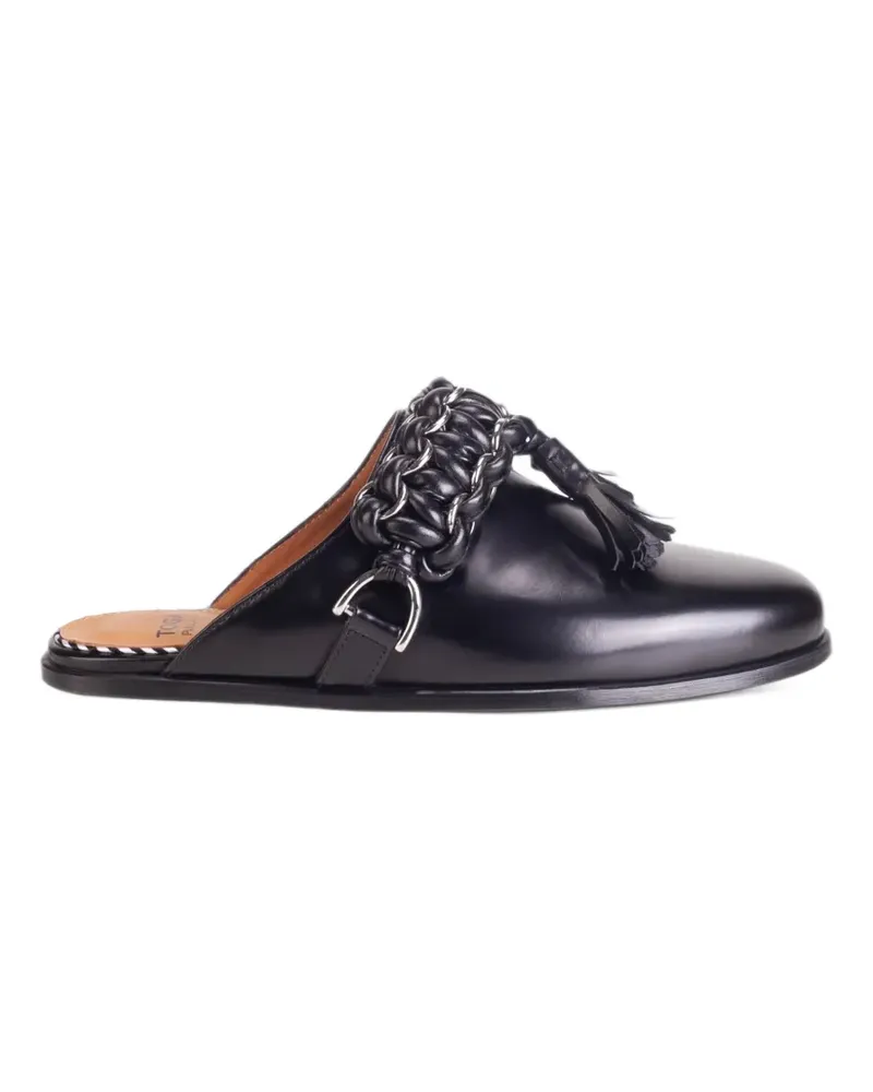 Toga Loafer aus Leder mit Kettenquasten - Schwarz Schwarz