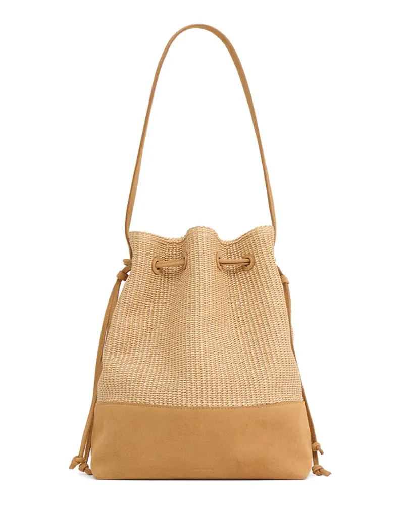 Mansur Gavriel Drawstring leather bucket bag - Nude Nude