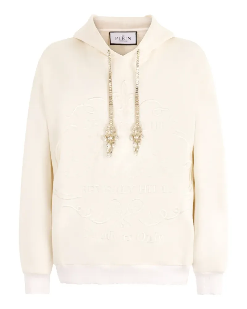 Philipp Plein Bestickter Hoodie mit Kordelzug - Nude Nude
