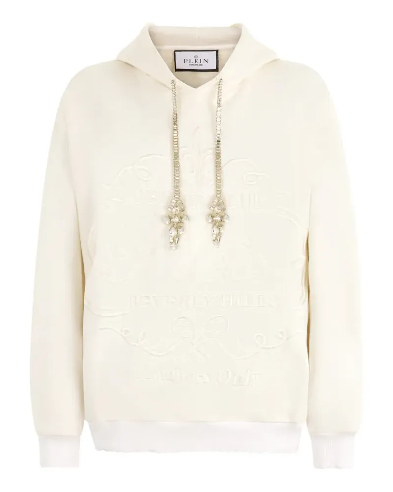 Philipp Plein Bestickter Hoodie mit Kordelzug - Nude Nude