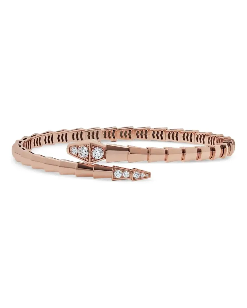 Bulgari 18kt Serpenti Viper Weißgoldarmband - Rosa Rosa