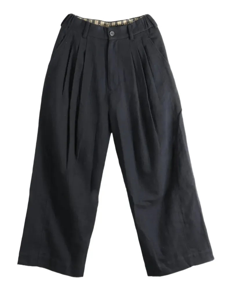 Ziggy Chen pleated wide-leg trousers - Schwarz Schwarz