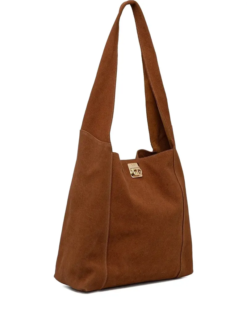 Twin-Set Großer Ventotene Tote Bag aus Wildleder - Braun Braun