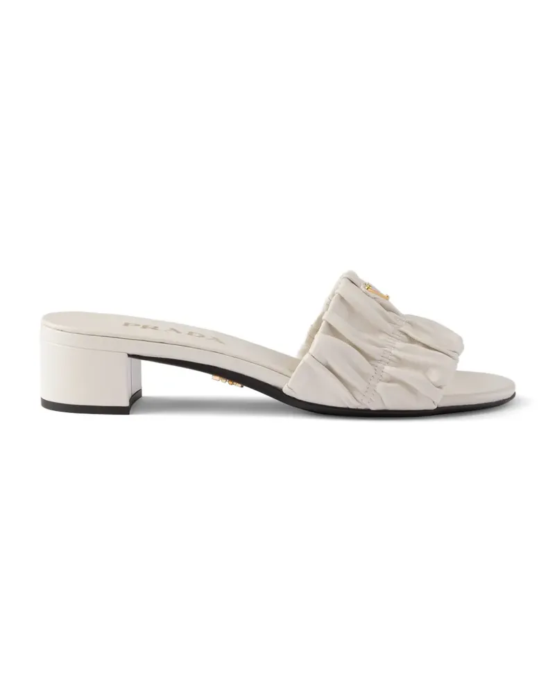 Prada matelassé nappa leather slides - Nude Nude