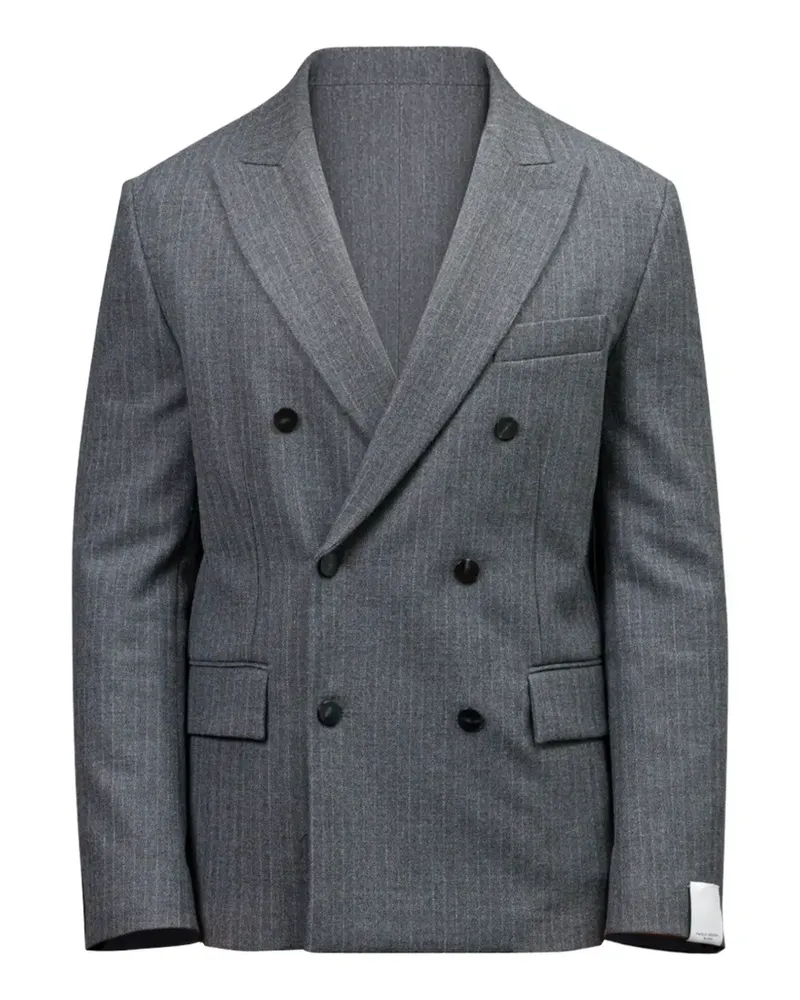 Paolo Pecora Milano pinstriped double-breasted blazer - Grau Grau