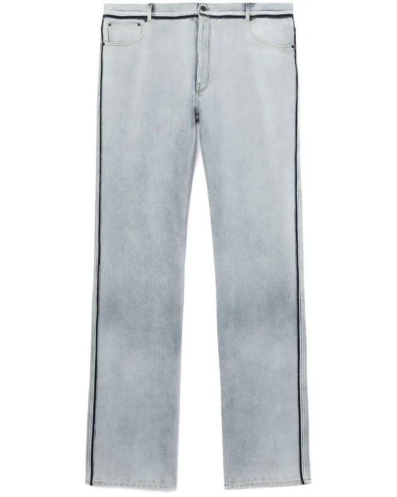 Maison Margiela Gerade Hose mit Kontrastrand Blau