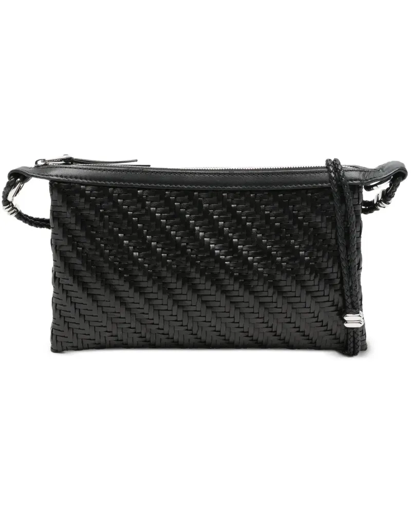 Benedetta Bruzziches Umhängetasche mit geflochtenem Riemen - Schwarz Schwarz