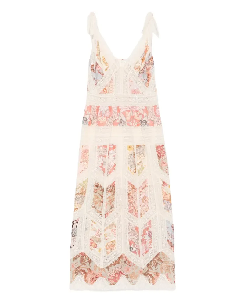 Zimmermann Daylight Slip Midikleid mit Blumen-Print - Nude Nude