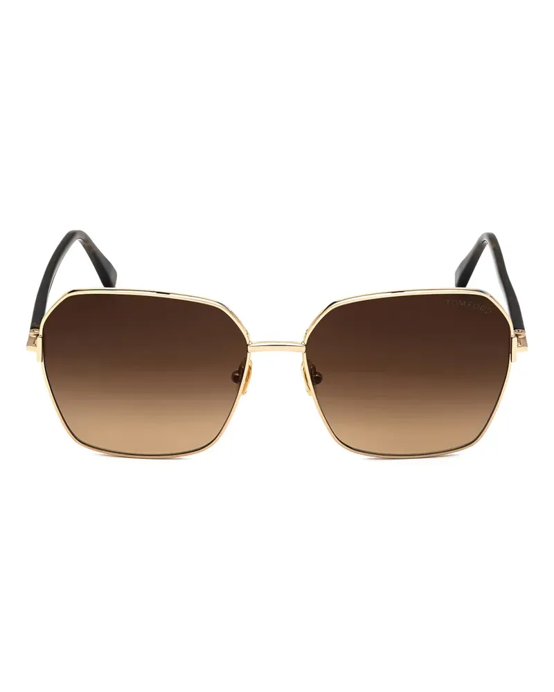 Tom Ford Claudia Sonnenbrille mit eckigem Gestell - Gold Gold