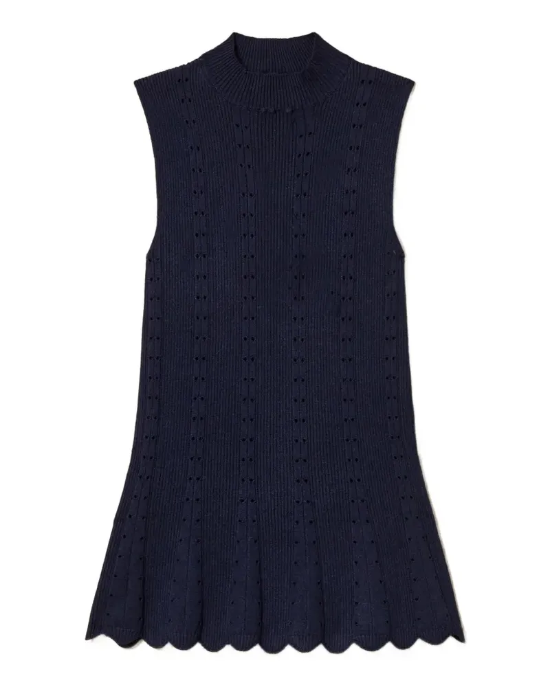 Twin-Set Oberteil mit Wellensaum - Blau Blau