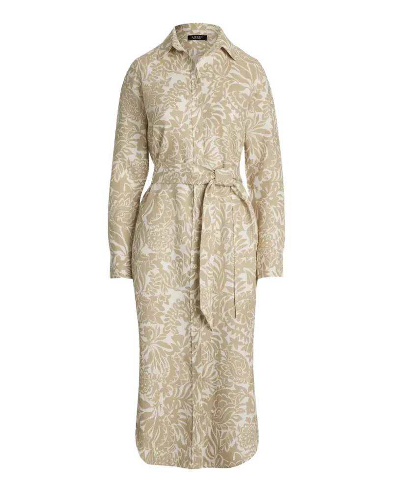 Ralph Lauren Midikleid mit Blumenmuster - Nude Nude