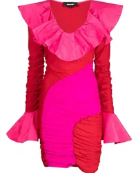 AHLUWALIA Gerüschtes Rosie Minikleid Rosa