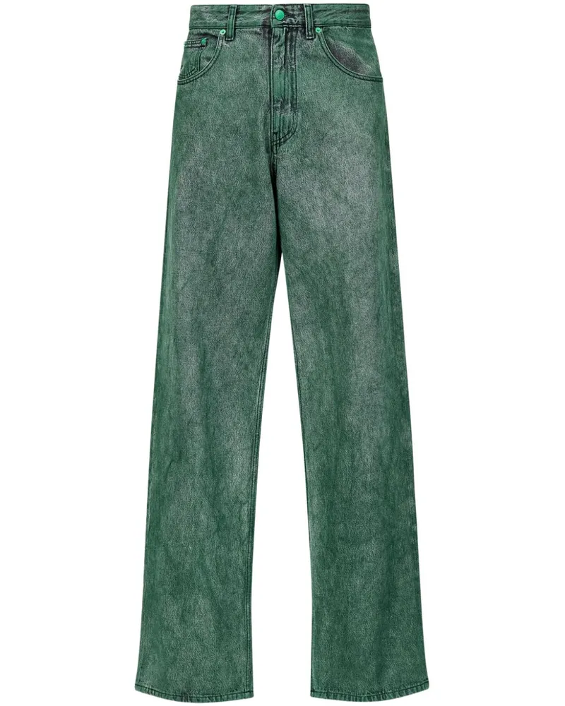 Maison Margiela Straight-Leg-Jeans mit Logo-Patch - Grün Grün
