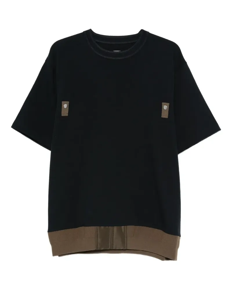Sacai T-Shirt mit Patches - Blau Blau