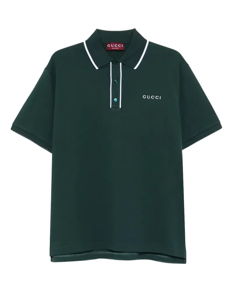 Gucci logo-embroidered polo shirt - Grün Grün