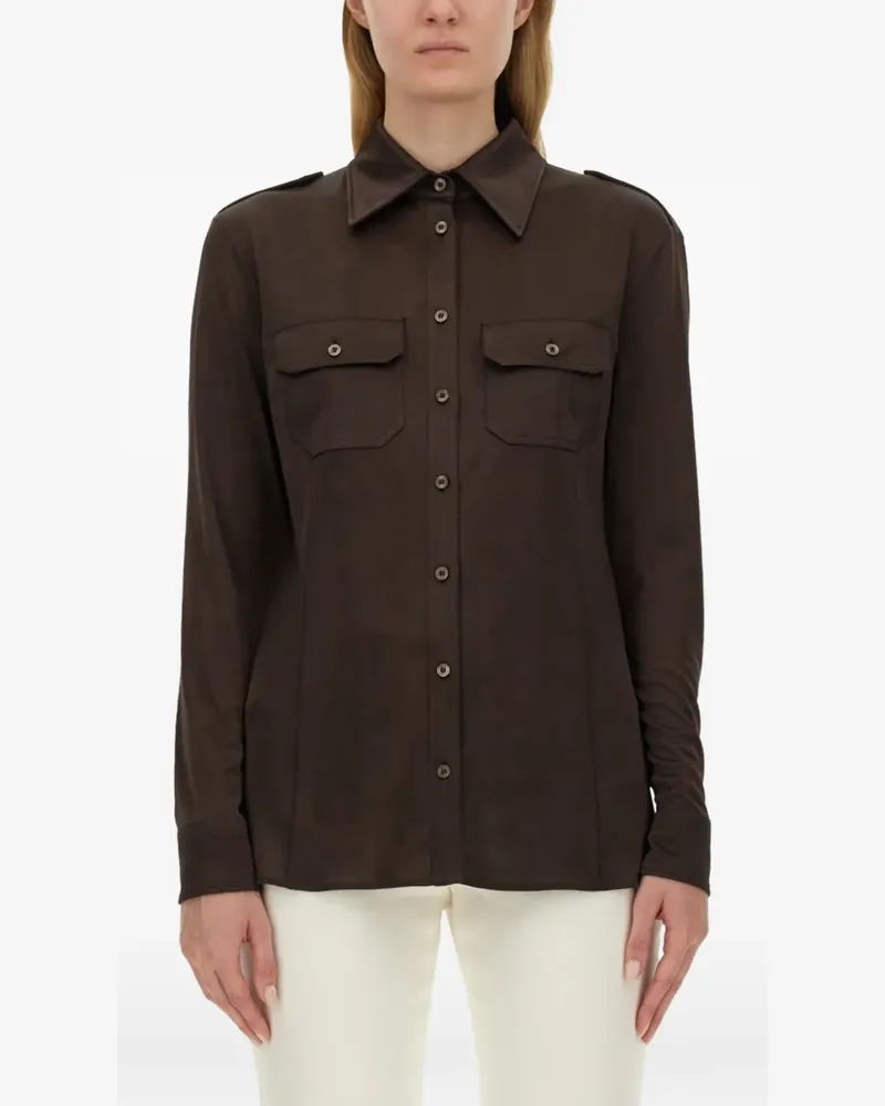 Tom Ford Hemd mit aufgesetzter Tasche - Braun Braun