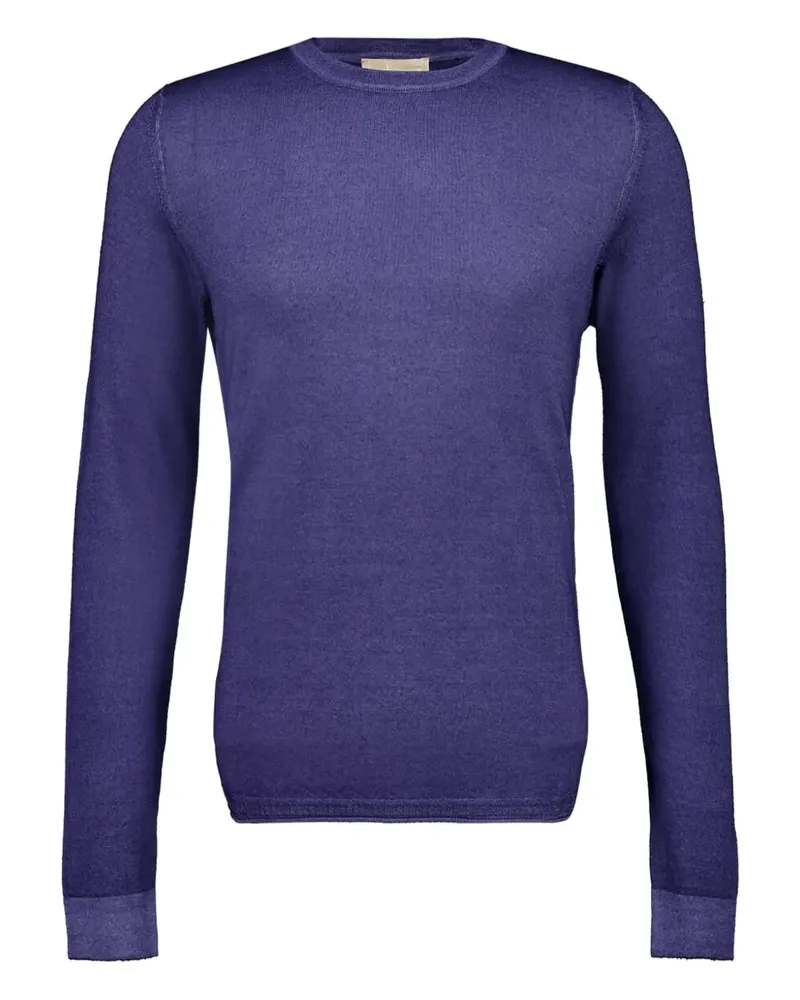 120% Lino Langarmshirt mit rundem Ausschnitt - Blau Blau