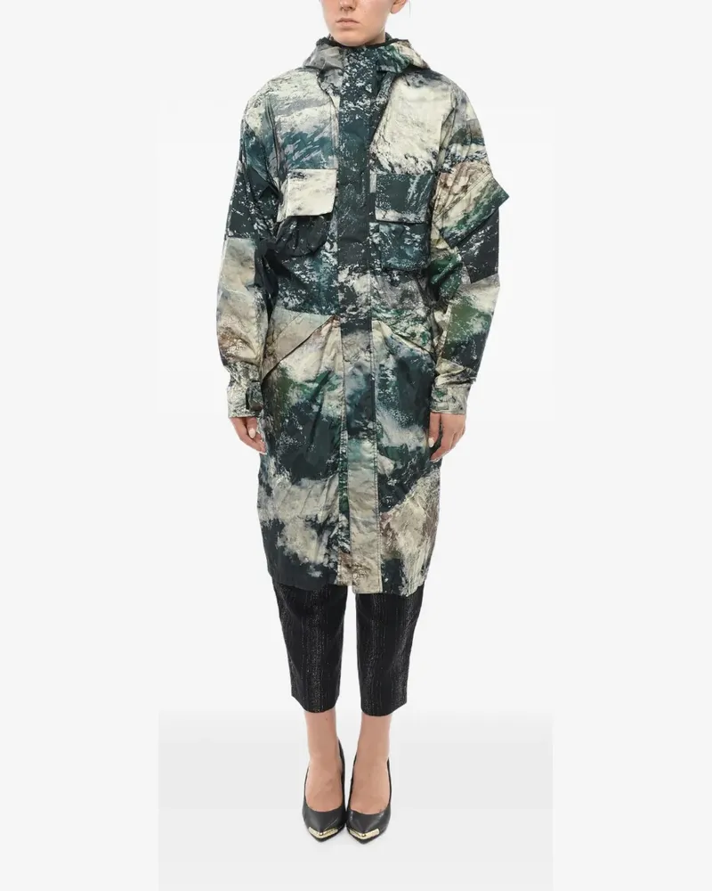 Stella McCartney Murry printed hooded raincoat - Grün Grün