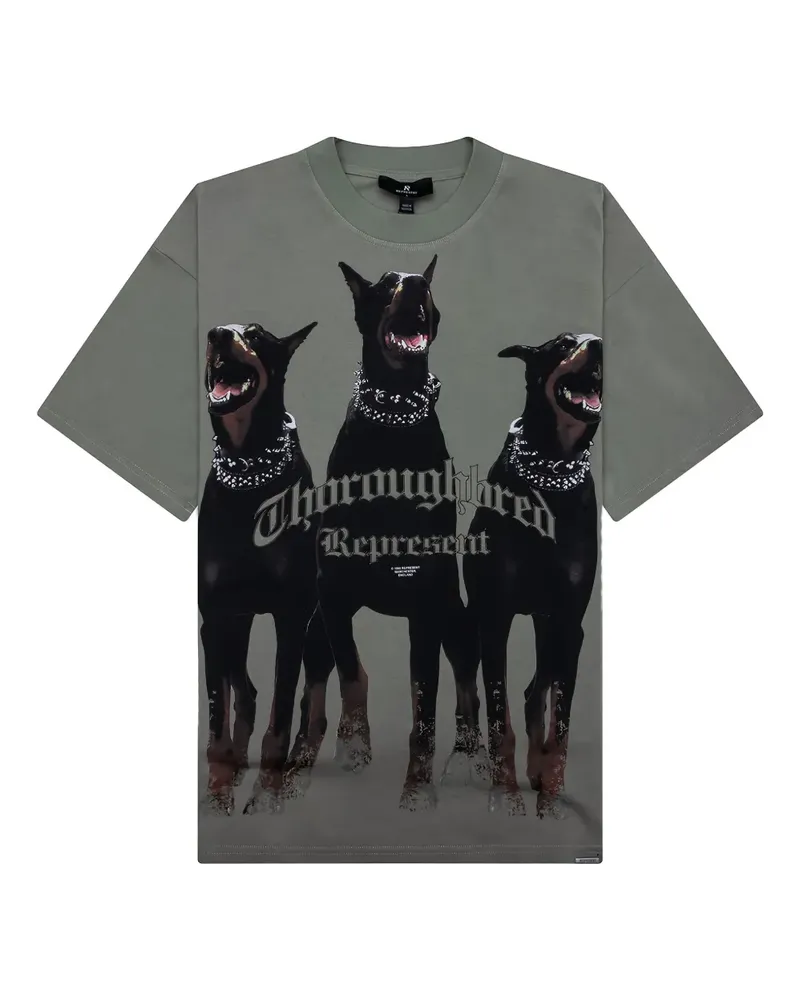 REPRESENT T-Shirt mit Hunde-Print - Grün Grün