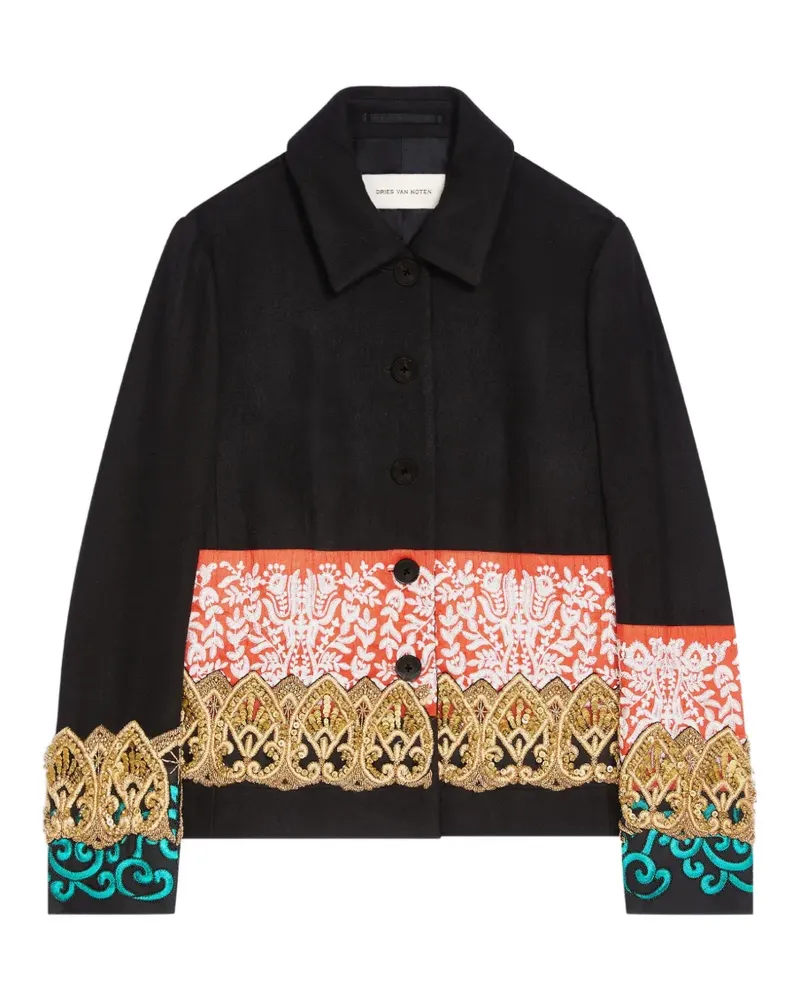 Dries van Noten Bestickter Blazer - Schwarz Schwarz