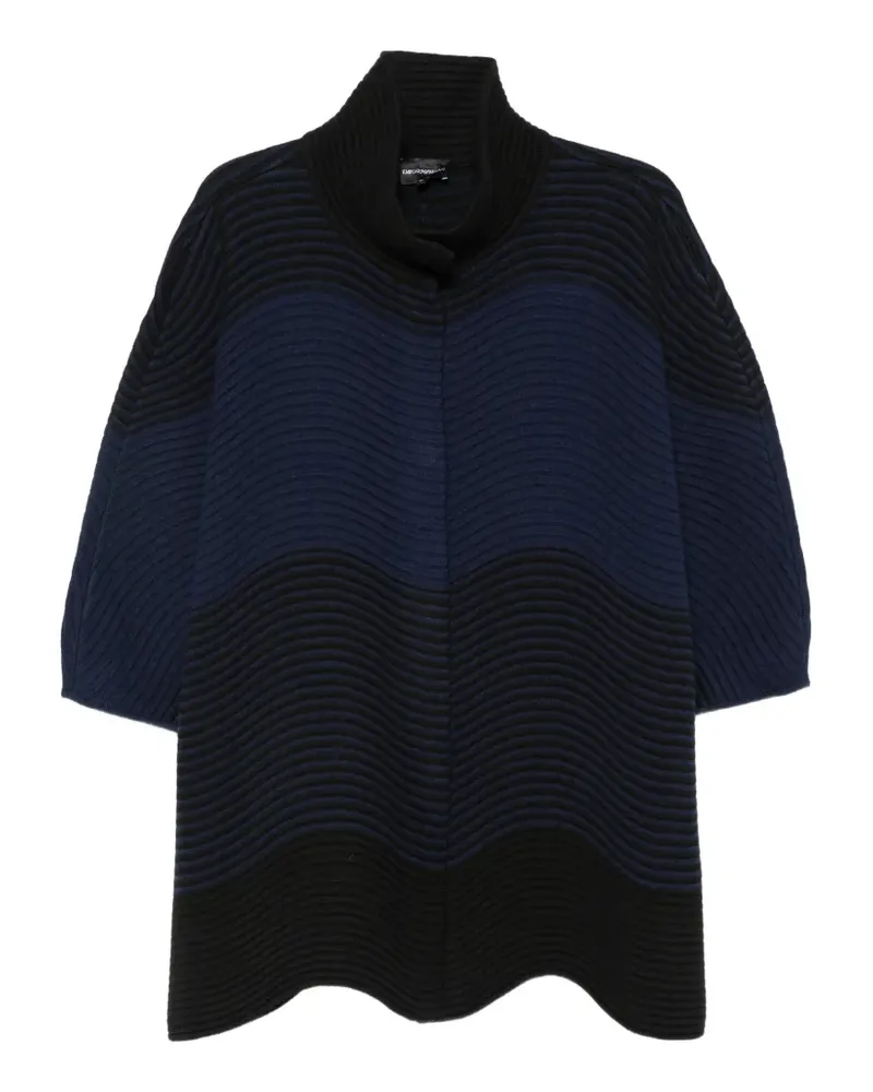 Emporio Armani Gerippte Jacke mit Wellenmuster - Schwarz Schwarz