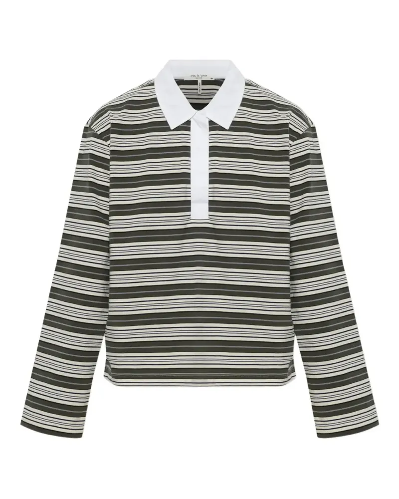 Rag & Bone Gestreiftes Poloshirt - Grün Grün