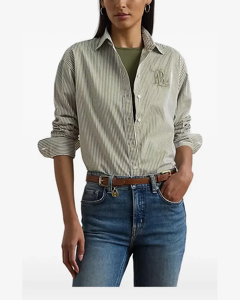 Ralph Lauren Gestreiftes Hemd mit Logo-Stickerei - Grün Grün