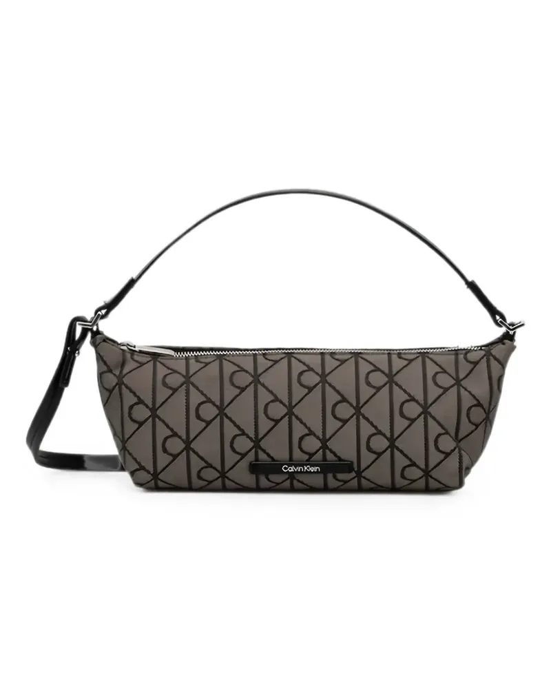 Calvin Klein monogram-pattern shoulder bag - Braun Braun