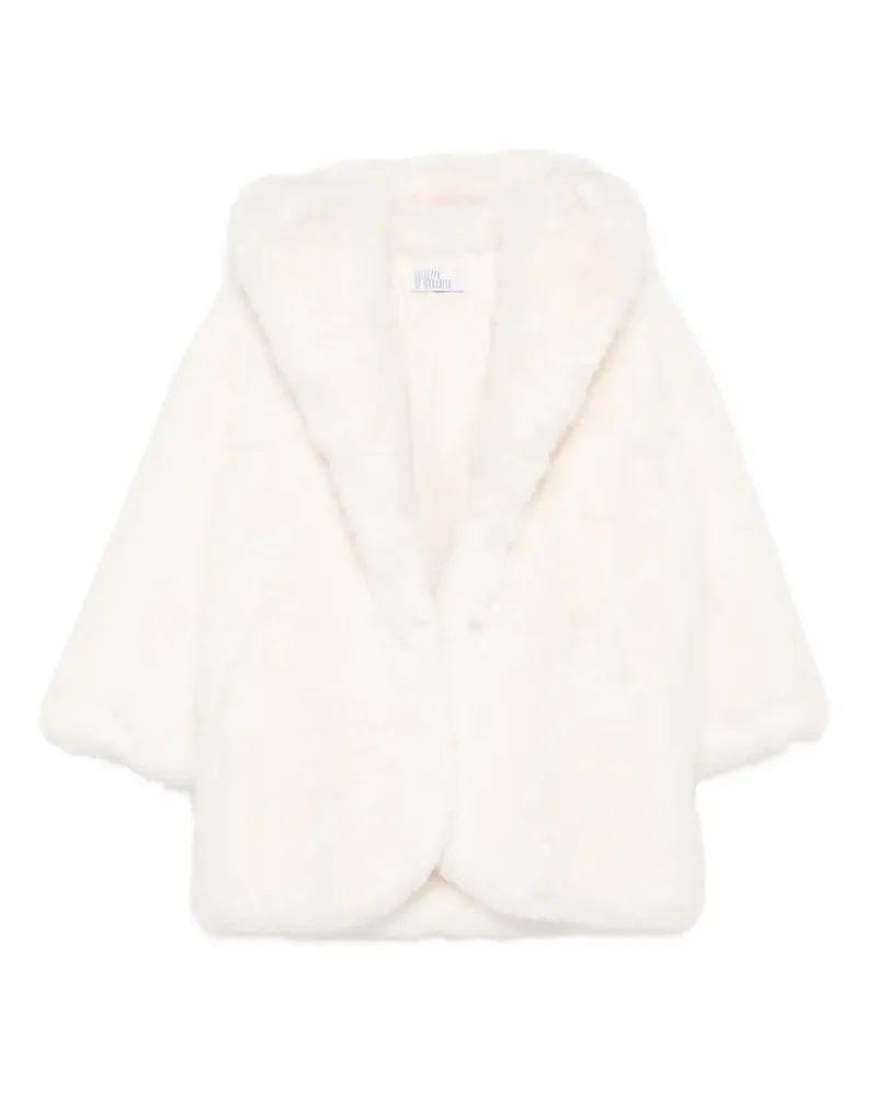 Giuseppe di Morabito Kapuzenmantel mit Faux Fur - Weiß Weiß