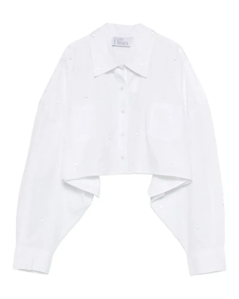 Giuseppe di Morabito bead-embellished cropped shirt - Weiß Weiß