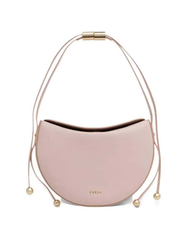 Furla small Moonstone crescent leather shoulder bag - Rosa Rosa