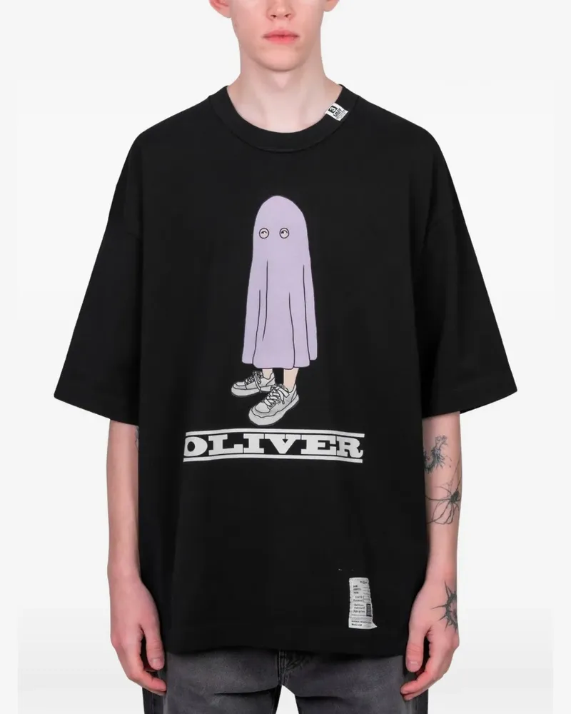 MIHARAYASUHIRO graphic-print T-shirt - Schwarz Schwarz