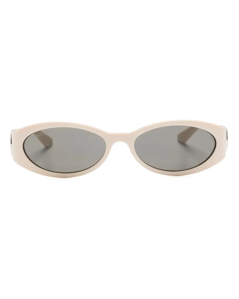 Gucci Sonnenbrille mit ovalem Gestell - Nude Nude