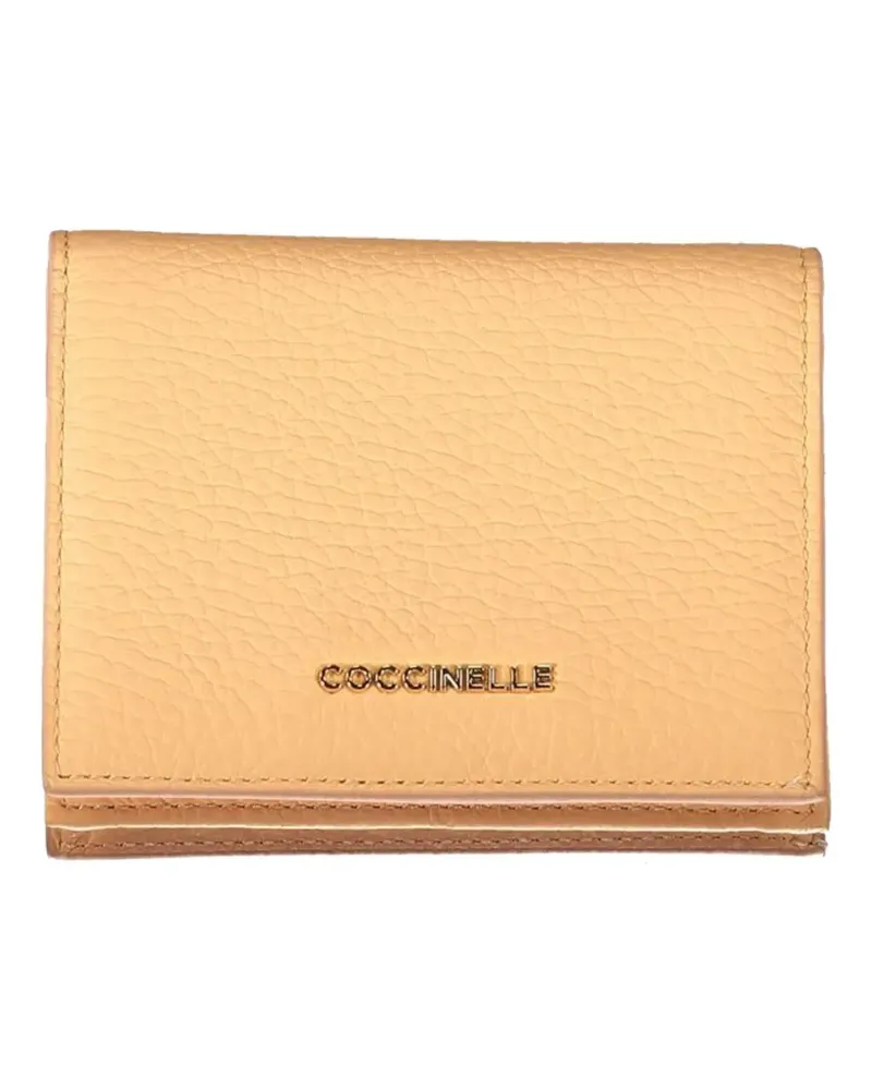 Coccinelle grained-leather trifold wallet - Orange Orange