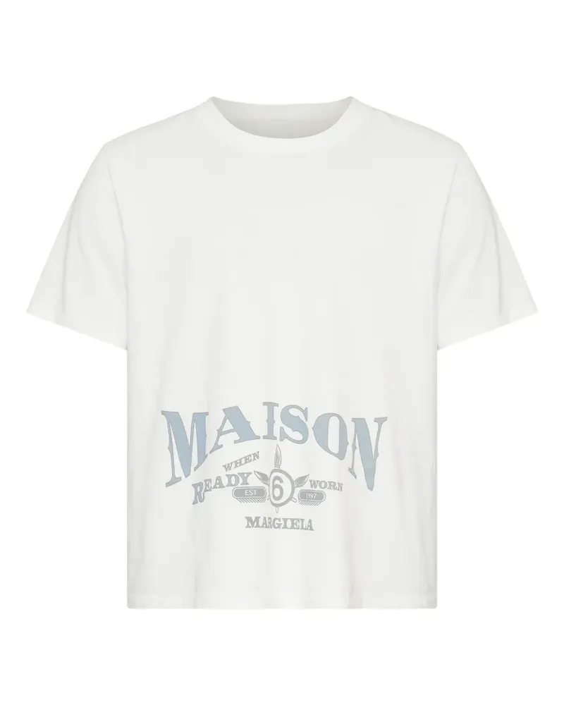 Maison Margiela T-Shirt mit Logo-Print - Weiß Weiß